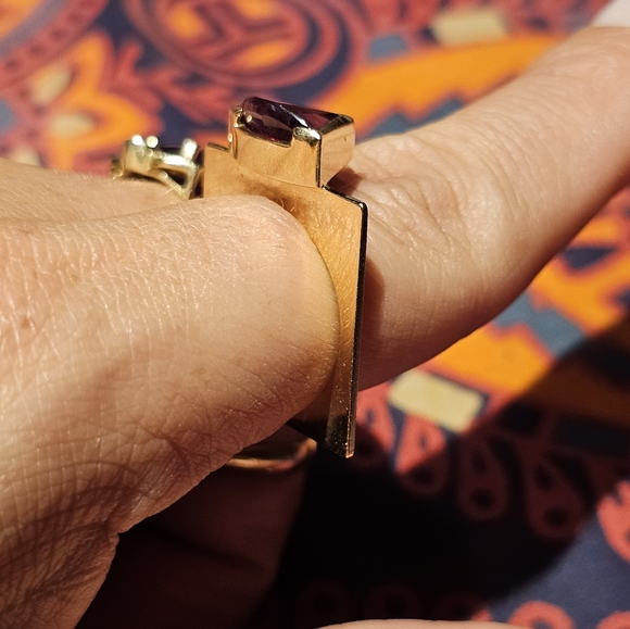 SOLD Marroccini 14K Rhodolite Cocktail Ring - Picture 5 of 8